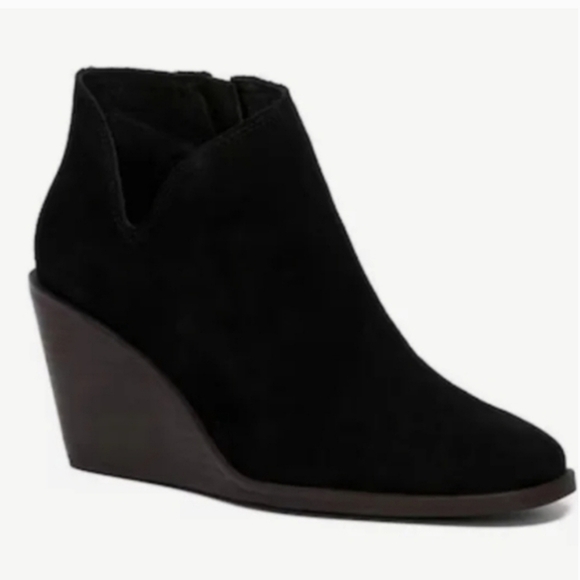 Lucky Brand Yakeena Suede Leather Wedge Ankle Bootie - Picture 1 of 9